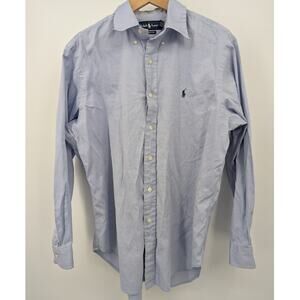 100% Cotton Classic Fit Ralph Lauren Casual Button Down Shirt Mens 16, 32/33 EUC